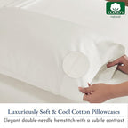 California Design Den Heirloom Soft, Smooth & Thick Certified 800 Thread Count 100% Cotton Sateen, 2 Pillow Cases King Size, Fits King Pillows - Ivory (Cream Tone)