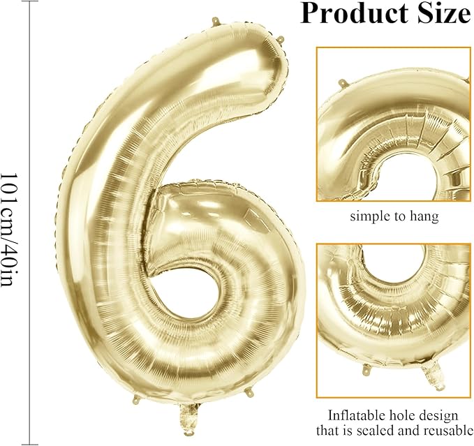 Number 62 Balloons for 62nd Birthday Party Decorations, 40 Inch 0-100 - Image 2