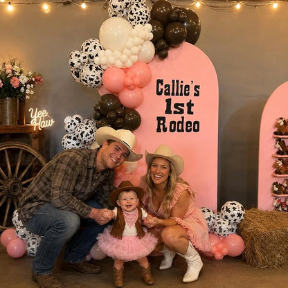 Cowgirl Balloons, 12 Inch Light Pink Brown Sand and Cow Print Balloon - Image 5