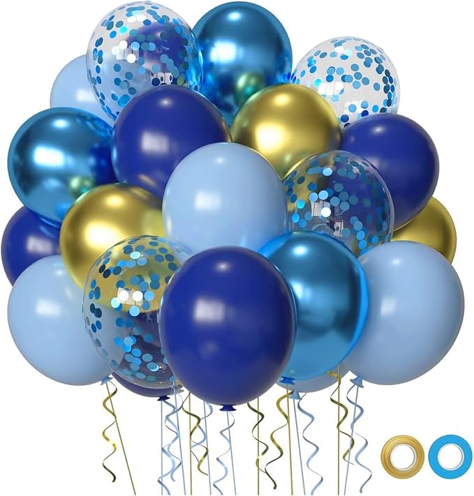 Navy Blue Gold Party Balloons by Msiveavz