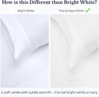 California Design Den King Size Pillowcase Set - 400 Thread Count, 100% Cotton Sateen, Set of 2 Pillow Covers, Soft and Breathable - Antique White