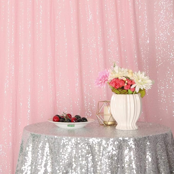 Eternal Beauty Pink 3mm Sequin Backdrop 10x10 Ft - Image 4