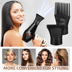 CLISPEED 2 Pcs Universal Hair Dryer Nozzle: 2 Type Hair Dryer Attachment Concentrator - Replacement Blow Flat Nozzle and Comb Attachment