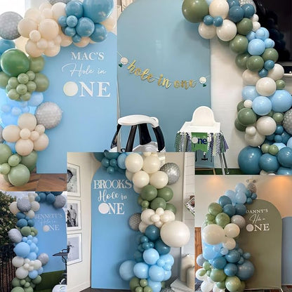 Sage Green Blue Balloons 60 Pcs 12 Inch Dusty Blue Sage Green Cream Balloons - Image 6