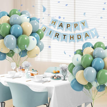12inch Blue and Green Balloons - Image 6