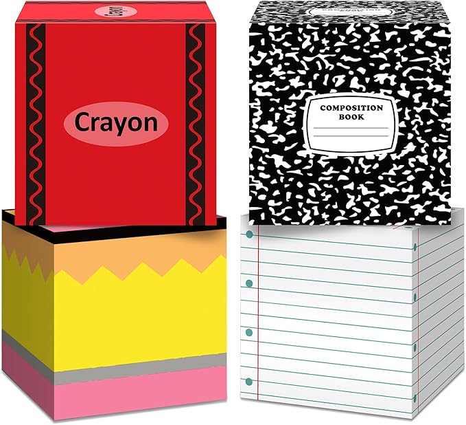 4 Pcs Back to School Balloon Box Decoration Sets Include Pencil Crayon Notebook by Denylopro