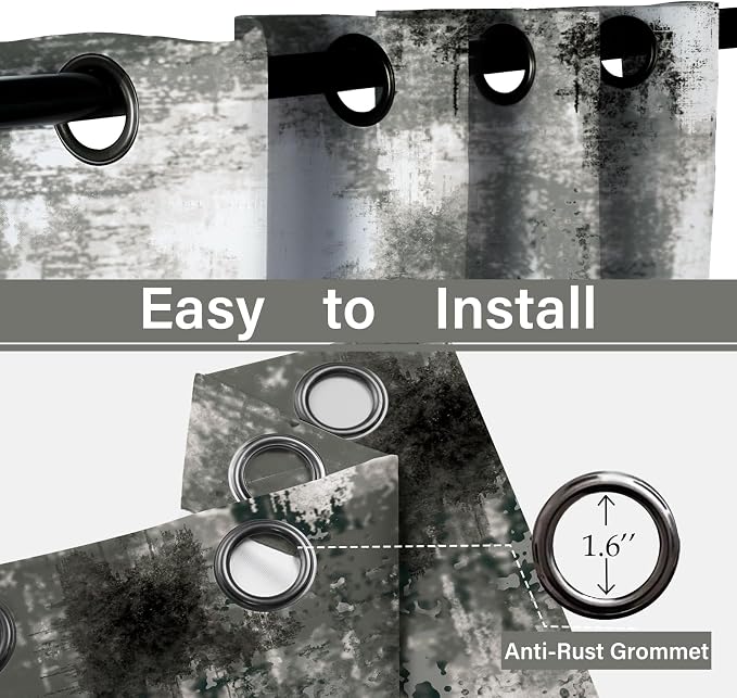 Asuexpect Abstract Curtains 2 Panels Abstract Rust Curtain Room Darkening - Image 6