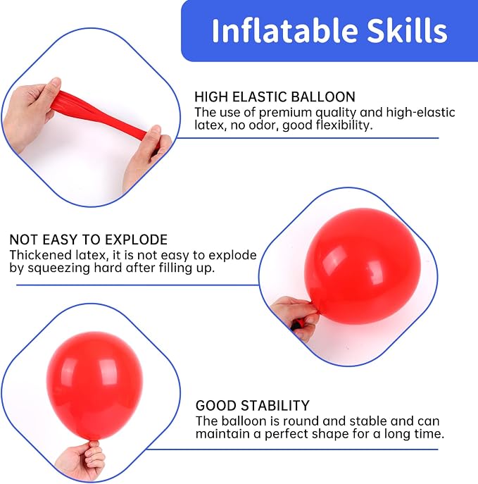 RUBFAC Red White and Blue Balloon Arch Kit, 4th of July Balloons Patriotic - Image 4