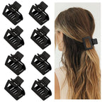Claw Hair Clips for Women and Girls, 2" Matte Rectangle Clips for Thin or Thick Hair, Nonslip Hair Jaw Clips (8pcs Black)