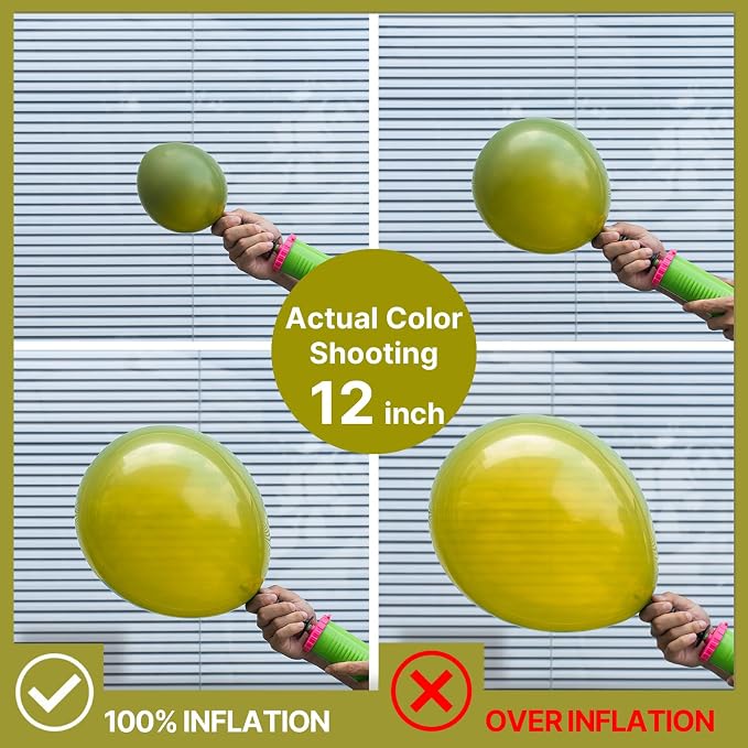 PartyWoo Sage Green Balloons 50pcs Olive Eucalyptus Dusty Green Boho Color | 12 - Image 3