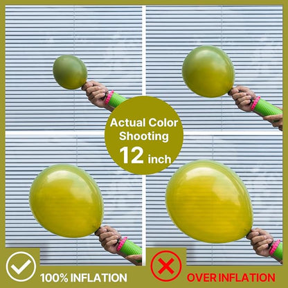 PartyWoo Sage Green Balloons 50pcs Olive Eucalyptus Dusty Green Boho Color | 12 - Image 3