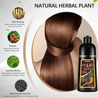 Brown Hair Dye Shampoo for Men & Women, Instant 3 in 1 Natural Semi-Permanent Dye Shampoo, 16.9 floz (Dark coffee)