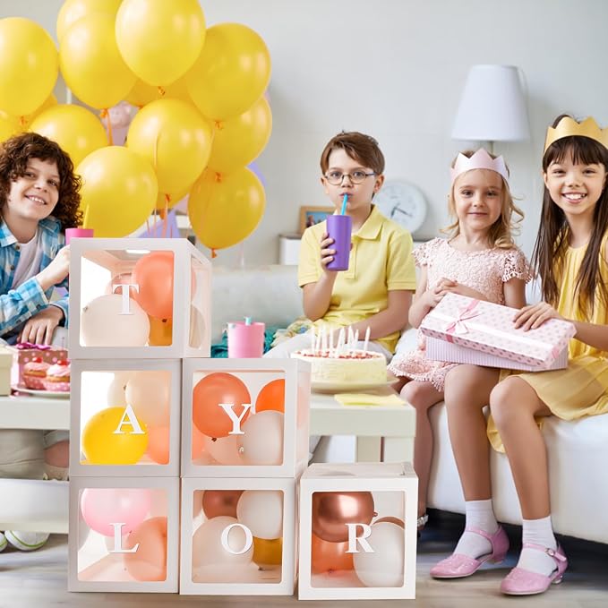 Baby Boxes for Baby Shower White Clear Balloon Box Blocks Gender Reveal - Image 6