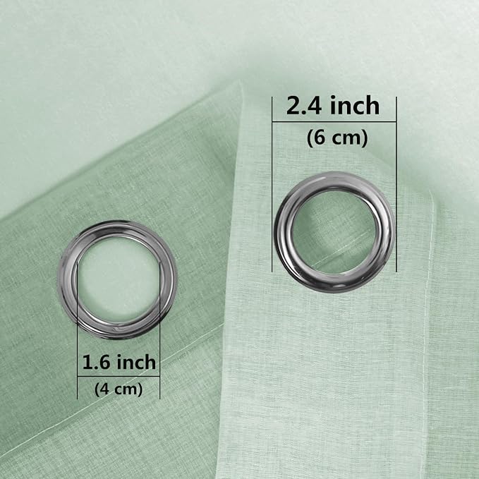 DWCN Light Sage Ombre Sheer Curtains - Image 4