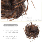 HMD Tousled Updo Messy Bun Hair Piece Hair Extension Ponytail With Elastic Rubber Band Updo Extensions Hairpiece Synthetic Hair Extensions Scrunchies Ponytail Hairpieces for Women 6AH30#