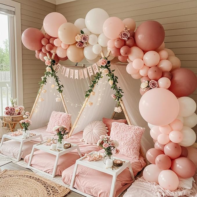 Dusty Pink Balloon Garland Arch Kit - Image 5