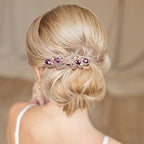 Geyoga 6 Pieces Vintage Hair Barrettes for Women Retro Flower French Pearl Crystal Rhinestones Clips Hair Pins for Women Styling Accessories(Bright Style)