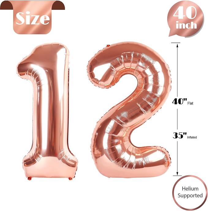 Rose Gold 12 Balloon - Image 5