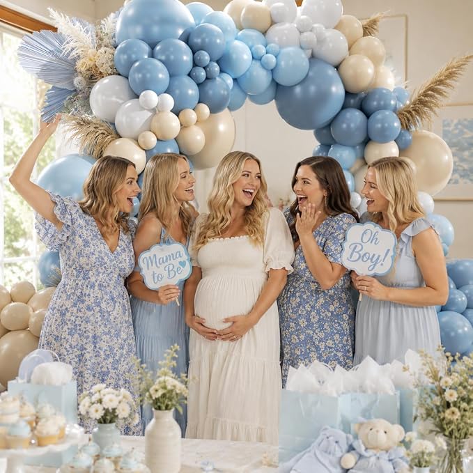 450Pcs Dusty Blue White Sand Balloons Garland Arch Kit - Image 6