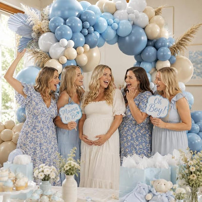 450Pcs Dusty Blue White Sand Balloons Garland Arch Kit - Image 6