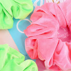 IVARYSS Extra Large Neon Scrunchies for Hair 80s, Premium Velvet Soft Jumbo Scrunchy, XL 6 inch Big Elastic Band Women and Girls Hair Accessories, 4 Pack, Neon