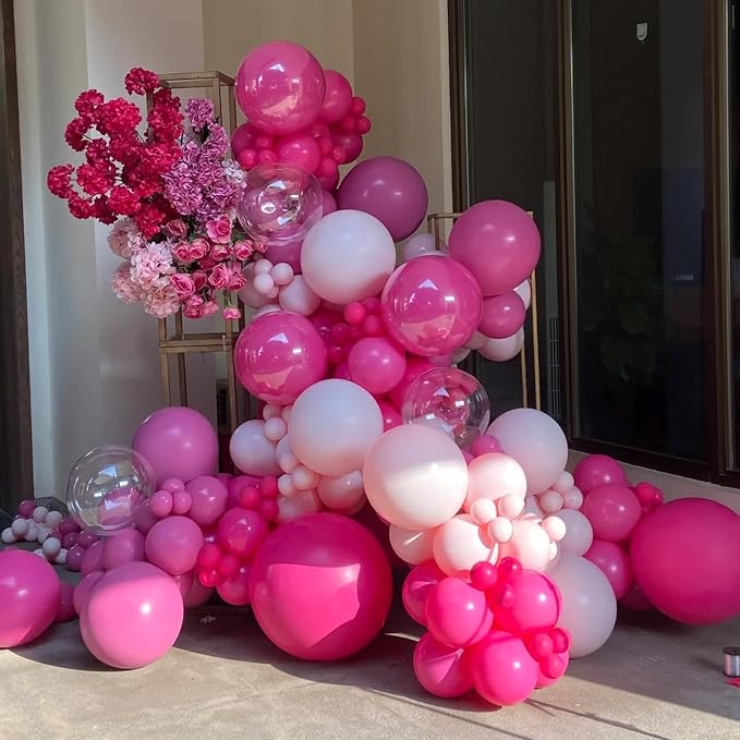 Voircoloria 66pcs Hot Pink Latex Party Balloons, 12inch | - Image 6