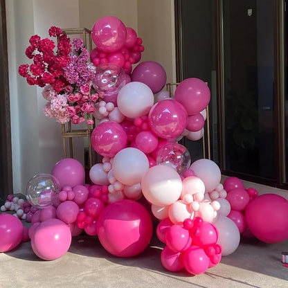 Voircoloria 66pcs Hot Pink Latex Party Balloons, 12inch | - Image 6