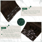 RUNATURE Brown Clip in Hair Extensions, Real Human Hair Clip in Extensions, Short Hair Extensions Clip Ins 10 Inch, Double Weft Remy Natural Hair, Tangle Free, 50g 3pcs #2 Dark Brown