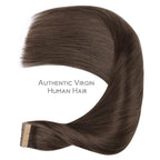 WENNALIFE Tape in Hair Extensions Human Hair, 20pcs 50g 16 inch Light Dark Brown Remy Hair Extensions Straight Human Hair Tape in Extensions Skin Weft Tape Extensions Human Hair