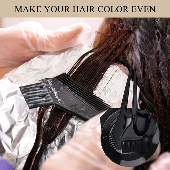 1st Choice Hair Dye Color Brush and Bowl Set, Tint Comb for Hair Tint Dying Coloring Applicator, (2 brushes+Mixing Bowl) …