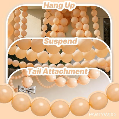 PartyWoo Nude Linking Balloons 100pcs 6 Inch Beige Tan Link Balloons | - Image 6