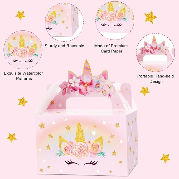 Tevxj 12 Pack Unicorn Party Favor Treat Boxes Unicorn Goodies Gift Boxes Party - Image 4