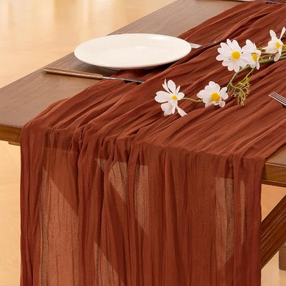 Cheesecloth Table Runner Summer Boho Wedding Birthday Party Home Decor | by Socomi