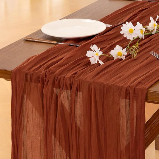Cheesecloth Table Runner Summer Boho Wedding Birthday Party Home Decor | by Socomi