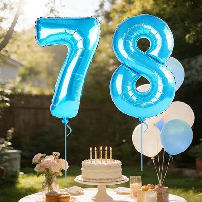 40 Inch Number 78 Balloons for 78th Birthday Party Decorations, 0-100 Jewelry - Image 3