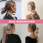 6Pcs Silk Hair Ties Small 22 Momme 100% Pure Mulberry Silk Scrunchies for Women Girls Thin Skinny Hair Sleep Scrunchies No Damage(Color 04)
