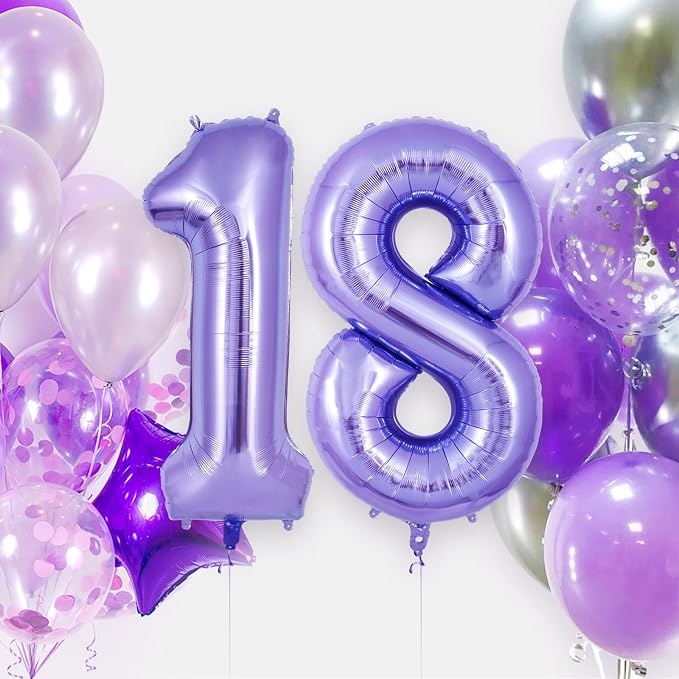 Purple Number 1 Balloon 40 Inch, Big Large Foil Helium Number Balloons - Image 2
