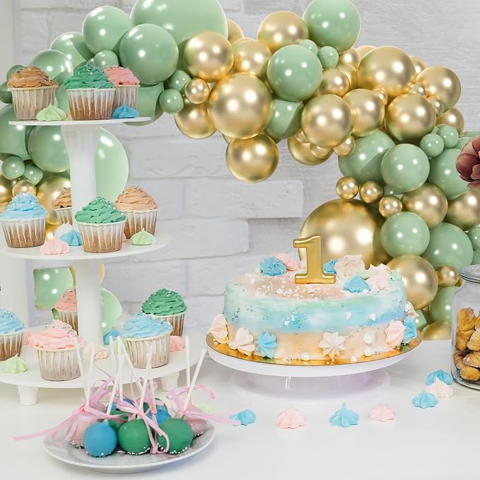 110pcs Sage Green and Metallic Balloons Garland Arch Kit, 18/12/10/5 Inch | - Image 4