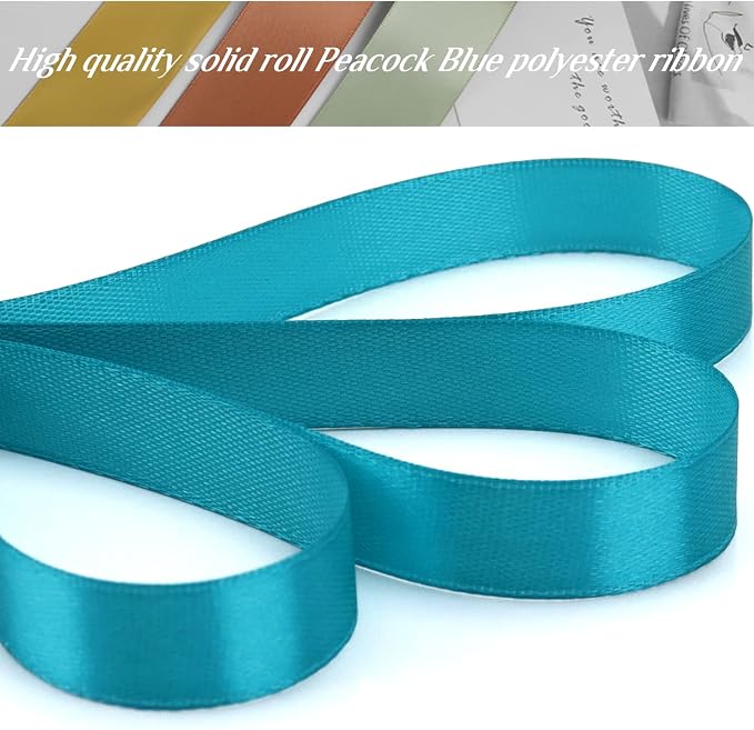 Nsilu 1/2 inch, Peacock Blue Ribbon - Image 4