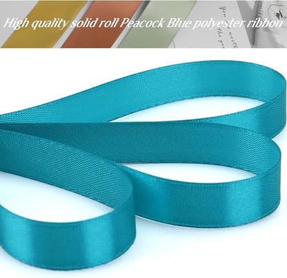 Nsilu 1/2 inch, Peacock Blue Ribbon - Image 4