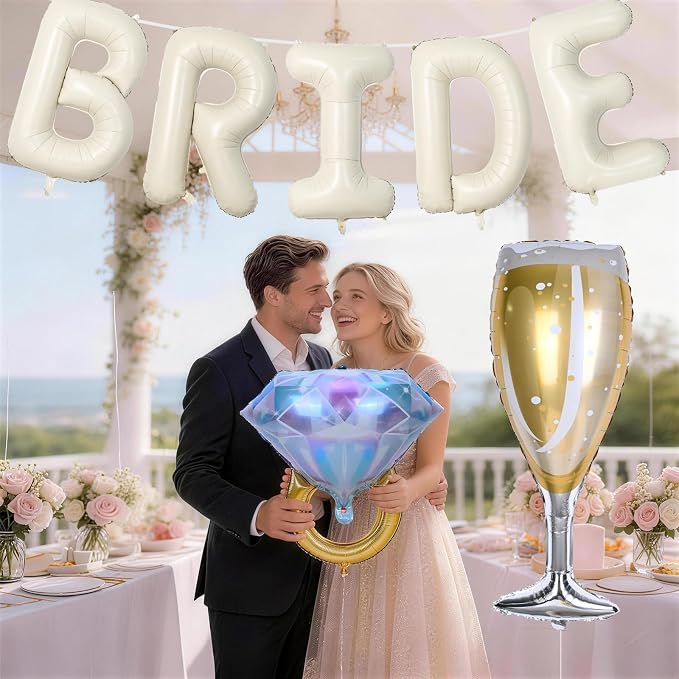 40inch Cream Bride Balloons Bachelorette, Bride To Be Bridal Shower Balloon - Image 8