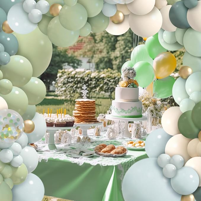 150Pcs Dusty Blue Sage Green Balloon Arch Kit - Image 6