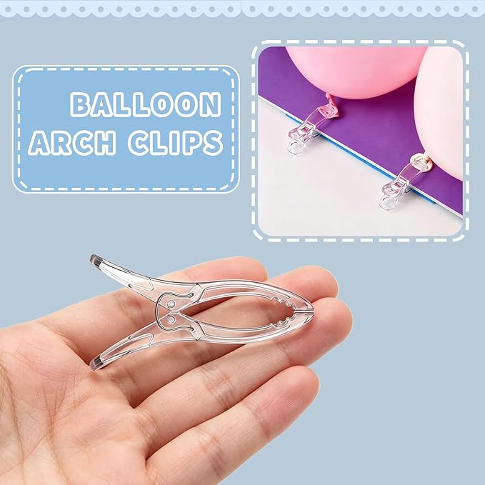 30 Pack Balloon Arch Clips, 2-Inch Transparent Spring Clamps - Image 3
