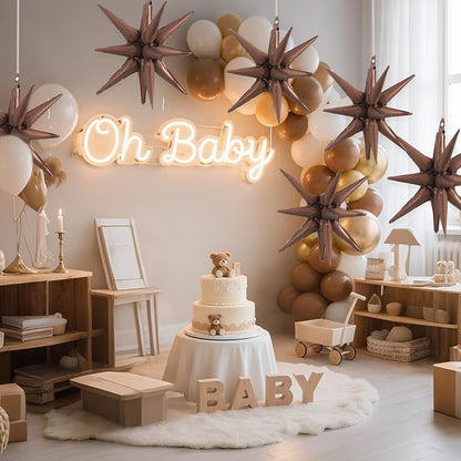 TONIFUL 4 Pcs Explosion Star Balloons Chocolate Foil Balloon Party Decor | 22 - Image 6