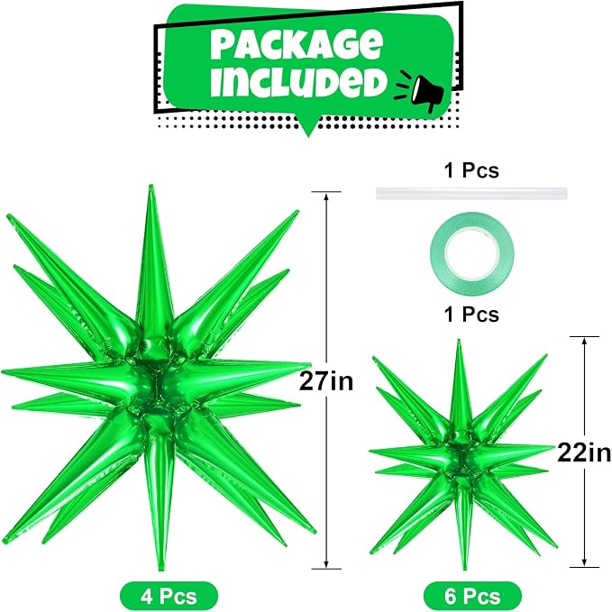 10 Pcs Star Balloons Explosion Balloons Foil Cone Balloon Magic - Image 2