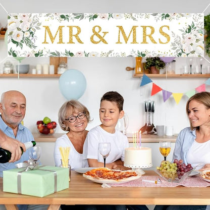 Mr And Mrs Wedding Decor Banner Decorations Party Hanging Sign | Reusable - Image 4