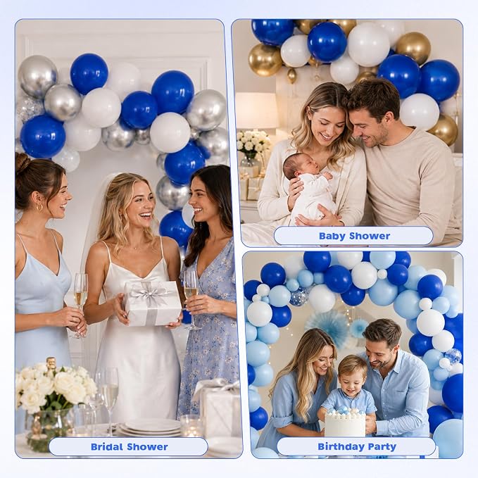 Royal Blue Balloons, 12 Inch Dark Blue Latex Party Balloon | 30 Pack Navy Blue - Image 4