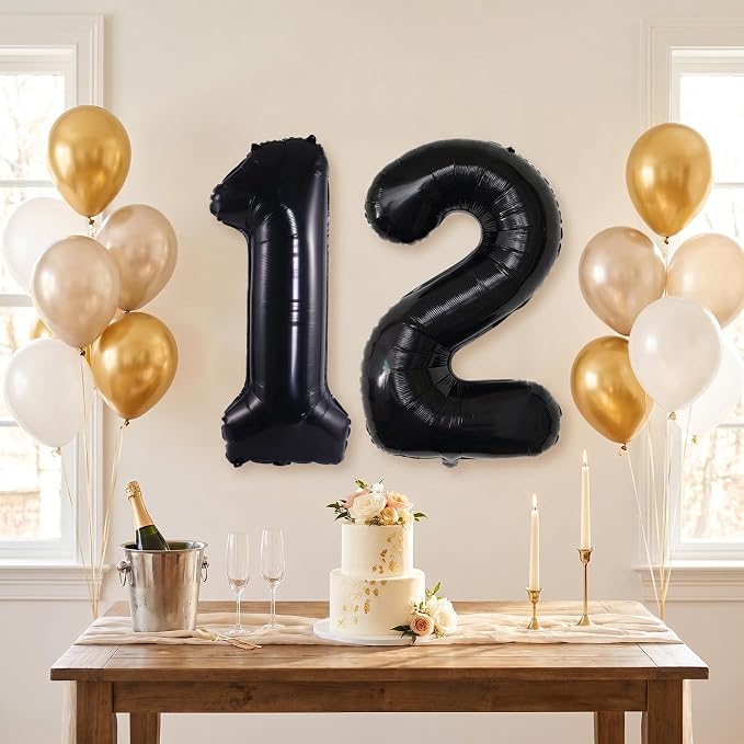 Number 12 Balloon Foil Mylar Balloons - Image 3