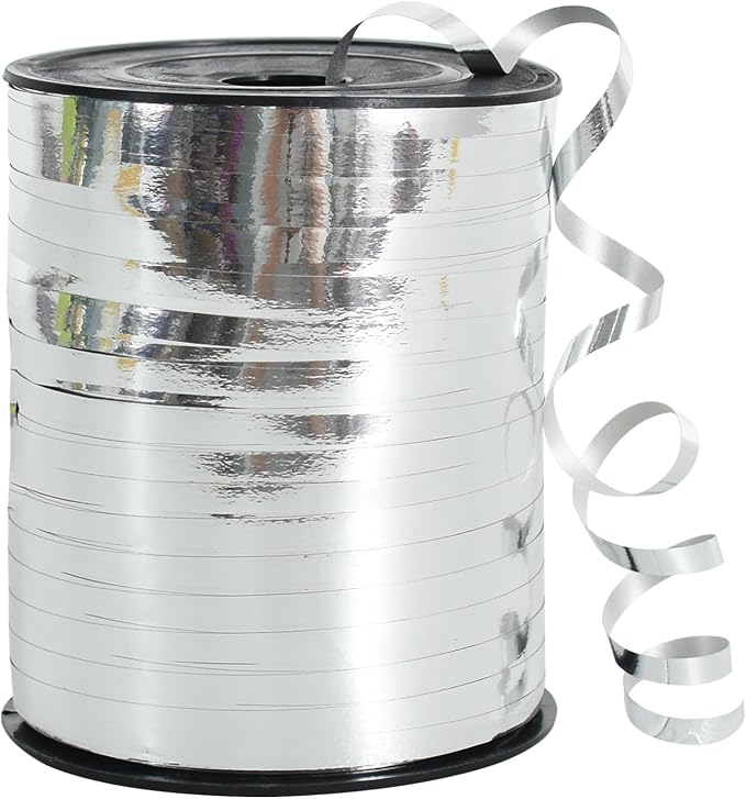 TONIFUL 500 Yards Shiny Silver Curling Ribbon Balloon String Gift Wrapping | by TONIFUL