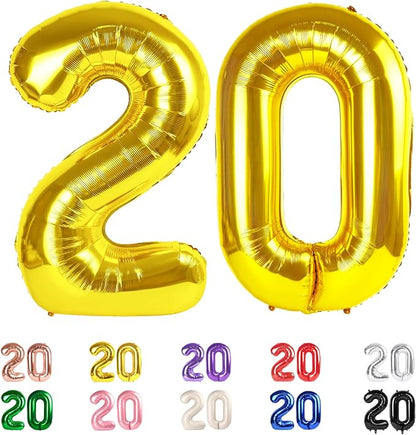 20 Balloon Number for 20th Birthday Party Decorations Women Men Party, by Mluchee